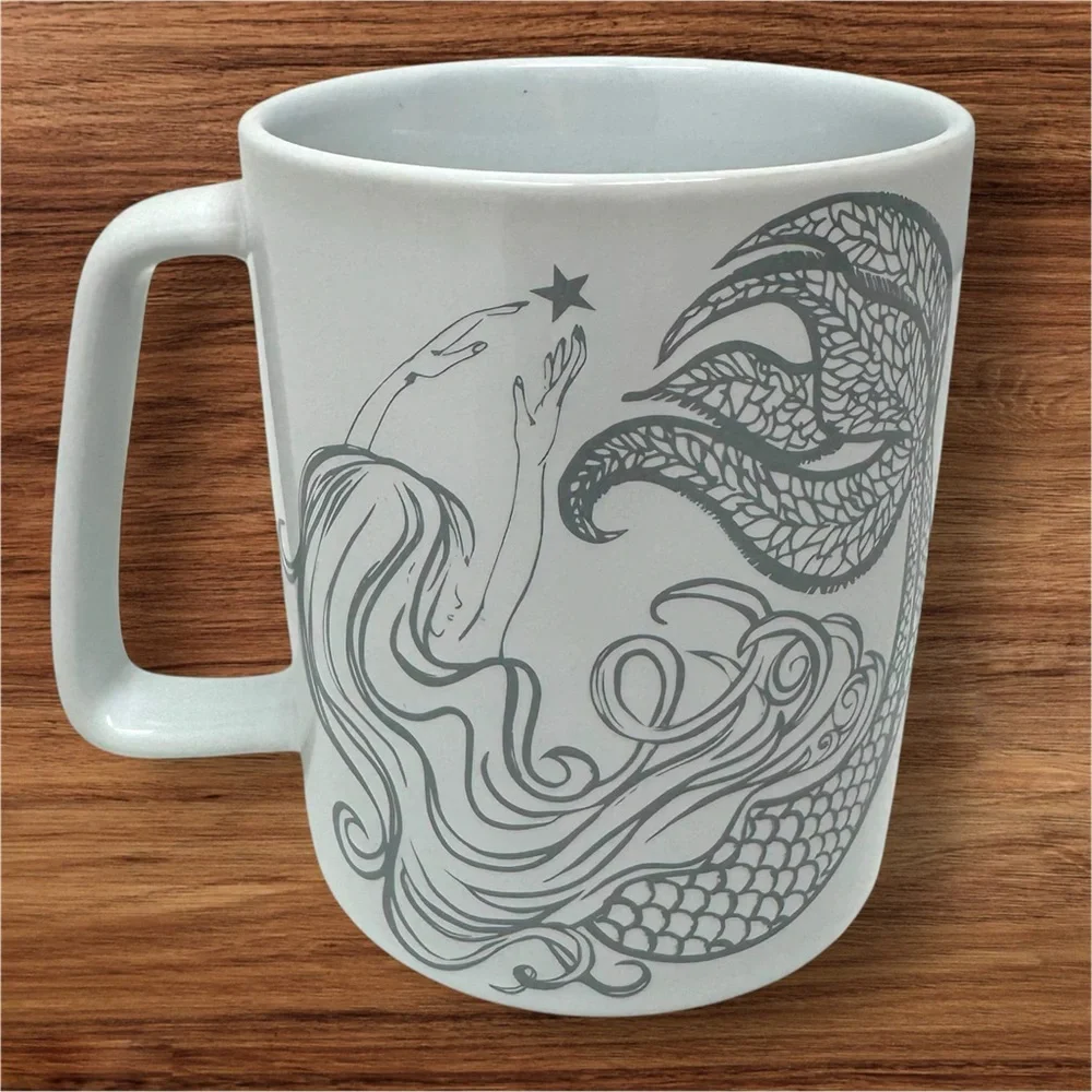 Starbucks 2020 Siren Mug 11 oz White & Gray Mermaid Tail Coffee Cup